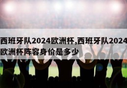 西班牙队2024欧洲杯,西班牙队2024欧洲杯阵容身价是多少