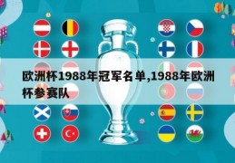 欧洲杯1988年冠军名单,1988年欧洲杯参赛队